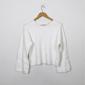 Vince White Cropped Cotton Sweater NWT